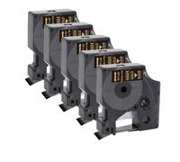 JXHDWYTYO Étiquettes 12 mm compatibles avec l'étiqueteuse D1 LabelManager LM160 210D 280 360D(5PK Gold on Black)
