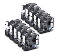 JXHDWYTYO Étiquettes Flexibles en Nylon, 10 Paquets, 19mm, Noir sur Blanc, compatibles avec Les imprimantes 4200 5200 3MPL300, Remplacement Compatible avec 18489