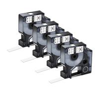 JXHDWYTYO Étiquettes permanentes en Polyester, Ruban Noir sur Blanc de 12mm, compatibles avec l'imprimante LabelManager 5200 18482 18483 18484(4PK Black on White)