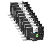 JXHDWYTYO Étiquettes thermorétractables 11.7mm, 10 pièces, 4,92 Pieds, compatibles avec HSE-231, Noir sur Blanc, compatibles avec Les imprimantes d'étiquettes p-tounch PT-1000