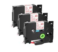 JXHDWYTYO Lot de 5 10 Rubans d'étiquettes de Rechange TZ FA231 TZe-FA231 TZe-FA3R compatibles avec Les imprimantes d'étiquettes en Tissu(3PK Red on White)