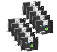 JXHDWYTYO Lot de 5 10 Rubans d'étiquettes de Rechange TZ FA231 TZe-FA231 TZe-FA3R compatibles avec Les imprimantes d'étiquettes en Tissu(10PK Black on White)