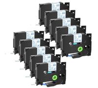 JXHDWYTYO Lot de 5 10 Rubans d'étiquettes de Rechange TZ FA231 TZe-FA231 TZe-FA3R compatibles avec Les imprimantes d'étiquettes en Tissu(10PK Blue on White)