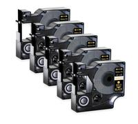 JXHDWYTYO Lot de 5 Rubans d'étiquettes laminés Standard de 12 mm compatibles avec Les Fournitures d'imprimante D1 45013 45010 Utilisation avec LabelManager 160 450(5PK Gold on Black)