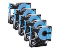 JXHDWYTYO Lot de 5 Rubans d'étiquettes laminés Standard de 12 mm compatibles avec Les Fournitures d'imprimante D1 45013 45010 Utilisation avec LabelManager 160 450(5PK Black on Blue)