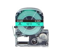 JXHDWYTYO Ruban d'étiquettes, 5 Paquets, 9mm, 12mm, 24mm, Compatible avec LW 600P LW 1000P Compatible avec AS24KW AS9KW, Noir sur Blanc(5PK Black on Green)