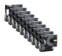 JXHDWYTYO Ruban d'étiquettes Standard D1, 12mm, Compatible avec LabelManager 100 250 imprimante r A45013 45010 45020, 5 pièces, 10 pièces(10PK Gold on Black)
