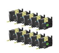 JXHDWYTYO Rubans d'étiquettes laminés Multicolores, 12mm, Standard, compatibles avec Les Fournitures d'imprimante, Compatible avec numéro de pièce TZ Tze 231, 10 Paquets(10PK Black on Gold)