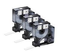 JXHDWYTYO Rubans d'étiquettes permanents en Polyester de 12mm, compatibles avec Les Fournitures d'imprimante 4200 5000 Compatible avec la référence 18483(3PK Black on White)