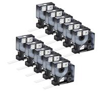 JXHDWYTYO Rubans d'étiquettes permanents en Polyester de 12mm, compatibles avec Les Fournitures d'imprimante 4200 5000 Compatible avec la référence 18483(10PK Black on White)