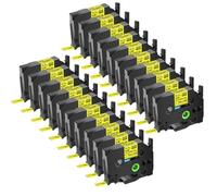JXHDWYTYO Tubes thermorétractables 5.8mm-23.6mm, 3 à 20 pièces, compatibles avec Les Fournitures d'imprimante HS HSe-231 631 PT-1010 PT-E500(20PK Black on Yellow)