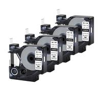 JXHDWYTYO Tubes thermorétractables de 12 mm compatibles avec Les étiquettes d'imprimante F 18051 18052 18055 Compatible avec 4000 5000(4PK Black on White)