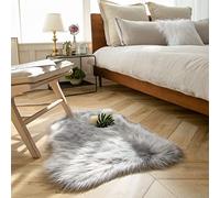 JXLOULAN Tapis moelleux en fausse peau de mouton - Hypoallergénique - Ne perd pas ses poils - Pour salon, chambre à coucher, chambre d'enfant, comme un nuage, doux et lavable en machine - Gris - 75 x