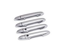 JXMFKBB Autocollant de couverture de poignée de porte latérale de voiture chromé en Fiber de carbone/adapté for Jazz 2014 2015 2016 2017 2018 2019 2020 accessoires de style(Silver 2 buttons)