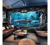 JXMFYY Papier Peint Panoramique Requin Sous-Marin Murale Papier Peint Papier Peint Fond D'Écran 3D Personnalisé Mur de Fond Papier Peint Panoramique 400x280cm