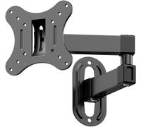 JXMTSPW Support mural TV à mouvement complet pour la plupart des téléviseurs LED LCD à écran plat et incurvé de 14 à 27 pouces jusqu'à 10 kg, support mural TV robuste avec inclinaison, pivot et