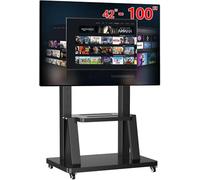 JXMTSPW Support TV sur roulettes pour téléviseur de 32 à 100 ", réglable en hauteur, pour 50, 55, 65, 70, 75, 80, 85, 86, 98", charge maximale : 80 kg, VESA, 900 x 600 mm, stable, mobile