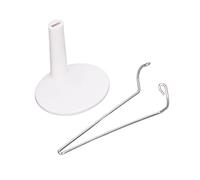 Jxngery 1/6 Doll Stand Plastic Stainless Steel Salon Doll Stand Holder for 12 inch Tall Doll White