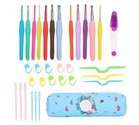 Jxngery 12 pièces couleur TPR poignée souple ensemble de crochet bricolage tissé à la main petit sac à fleurs outil de tricot