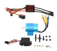 Jxngery 30A ESC 2435 Moteur sans Balais M0200 2kg Accessoire RC Servo à Engrenages en Métal (Appareil à gouverner 30A+2435-3900kv+2kg)
