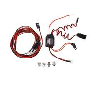 Jxngery 30A ESC brossé Set 2 canaux de sortie contrôleur de vitesse électronique à double frein avec lumières blanches rouges pour voitures RC 1/18 1/24 1/28 blanc