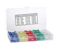 Jxngery 500 pièces Diodes de lumière LED 5mm variété de couleurs Kit de diodes à économie d'énergie pour la décoration bricolage