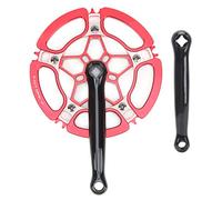 Jxngery BCD130mm Pédalier de vélo Bras de manivelle en Alliage d'aluminium 47T Accessoire de Roue à chaîne à Vitesse Unique (Rouge)