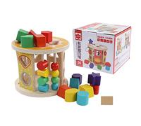 Jxngery Bloc de Forme en Bois 13 Trous Jouet éducatif coloré de Tri de Forme pour Enfants avec Roue de Puzzle pour garçons Filles
