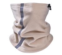 Jxngery Cache-Cou réglable en Polaire réfléchissant pour Le Visage, écharpe de Sport Chaude d'hiver pour Hommes et Femmes, Ski, Cyclisme, Course à Pied (Beige)