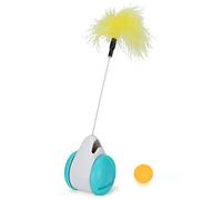 Jxngery Car Design NonBattery Jouet de chasse automatique pour chat avec drapeau à balle Bleu