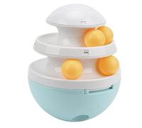 Jxngery Cat Turntable Toys Track Adjustable Leakage Device Cat Leaky Food Ball for Cats Dogs (Bleue)