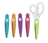 Jxngery Ciseaux artisanaux 5 en 1 avec 4 lames remplaçables en acier inoxydable pour enfants