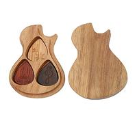 Jxngery Coffre à Pick de Guitare en Bois Massif avec Choix de 3pcs pour Les Accessoires d'instruments de Musique de Guitariste de Vacances