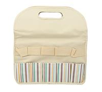 Jxngery Grand Sac fourre-Tout pour Outils de Jardinage en Tissu Oxford, Sac à Main de Rangement pour Outils de Jardin avec Poches Profondes pour l'extérieur (Beige avec Bande de Couleur)
