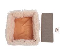 Jxngery Lit à gratter pour Chat Polyvalent Look élégant Grand spécieux Chat Scratcher Carton Pad Box Board pour intérieur (Maison pour Chat (Champagne))