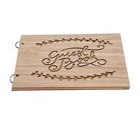 Jxngery Livre D'INVITÉ DE Mariage en Bois Album Signe CARNET Anniversaire DÉCORATION Fourniture pour Les FÊTES d'anniversaire DE FIANÇAILLES DE Mariage (Style 1 (spécification du Fournisseur: