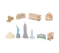 Jxngery Lot de 10 bâtiments miniatures autour du monde, vieux bâtiments célèbres réalistes, jouets pour activités d'âge préscolaire, fêtes