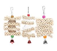 Jxngery Perroquets Jouet à mâcher Coque de maïs Poivre Bois Seiche Os Corde Cage Suspendu Oiseau Mordre Jouet