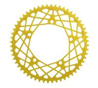 Jxngery Plateau de vélo 56T en Alliage d'aluminium léger résistant à l'usure Plaque de manivelle de Roue de chaîne de vélo pour Le Remplacement (Jaune)