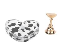 Jxngery Présentoir à Ongles Acrylique Texture de Vache Magnétique DIY Support de Pointe d'ongle pour Salon de Manucure à Domicile Pratique (Or)