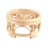 Jxngery Roard Indoor Plant Stand Round Forme Plante Plante Strong Stability Mandmade Handmade Rattan Planter pour Home Garden (S)