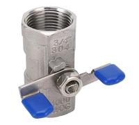 Jxngery Robinet à tournant sphérique droit à port réduit 3/4 po raccord de tuyau à filetage femelle 1000 PSI en acier inoxydable