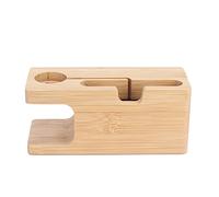 Jxngery Support de téléphone intelligent, support de chargement de montre, support de rangement en bambou pour salon et chambre à coucher