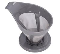 Jxngery Tamis à café en acier inoxydable Entonnoir à grains fins Type de goutte à goutte Machine à café Main Flush Filtre à poudre Portable Facile Nettoyer (Gris)