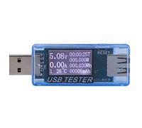 Jxngery Testeur Numérique USB Tension Compteur de Courant Voltmètre 8 en 1 Détecteur 0-5A 0-150W 4-30V (Bleue)