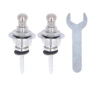 Jxngery Verrouillage de la Sangle de Guitare Bouton métallique 2pcs avec clé pour Basse Acoustique électrique (Argent)