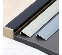JXNVHJ Barre De Seuil, Bande De Transition De Sol, Moulure De Bordure De Porte, Profilé De Transition pour Carrelage, Bois, Joint De Stratifié, Aluminium(Iron Gray,1.2x2.8cm)