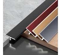 JXNVHJ Profilé en T, Bande De Transition De Plancher en Aluminium, Bande De Bordure De Seuil, Barre De Seuil pour Bois/carrelage/Vinyle(Black,1.2cm)