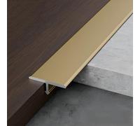 JXNVHJ Seuil De Porte Barre | 3 Pièce - Profilé De Transition | Bande de séparation en T en Alliage D'aluminium | Imperméable Et Facile À Nettoyer(Gold,15mm)