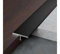 JXNVHJ Seuil De Porte Barre | 3 Pièce - Profilé De Transition | Bande de séparation en T en Alliage D'aluminium | Imperméable Et Facile À Nettoyer(Black,15mm)